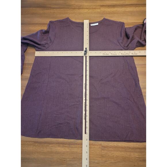 J. Jill Floral Embroidered Beaded Boho Blouse Long Sleeve M EUC - Picture 9 of 9